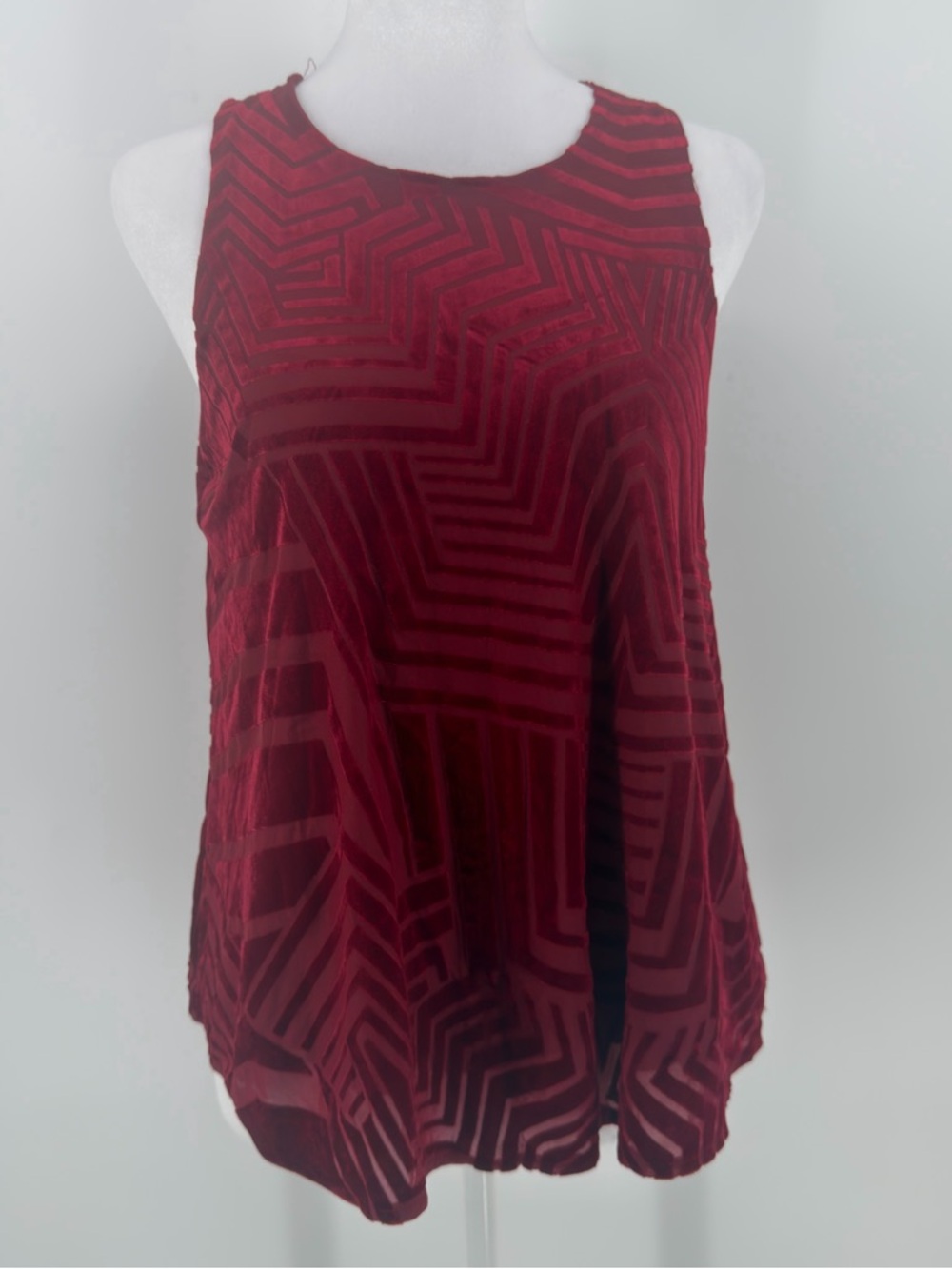 Anthro‎ Sunday in Brooklyn Red Velvet Burnout Tank Top XS Boho